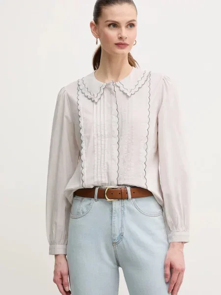 Hoss Intropia camasa din femei cu guler clasic regular gri