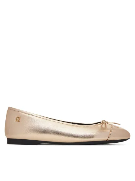Balerini Tommy Hilfiger Metallic Toe-Cap auriu