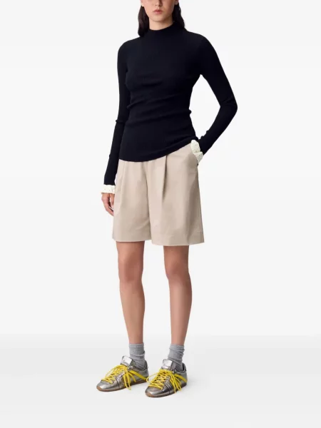 Dzianinowa bluzka Claudie Pierlot prążkowana czarna