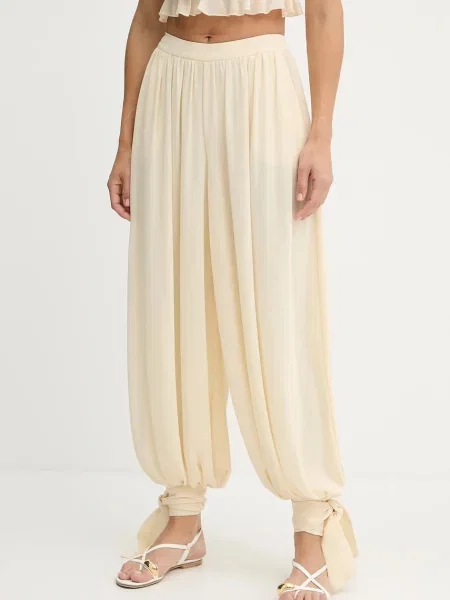 Панталон Bardot с широка каройка с висока талия бежово