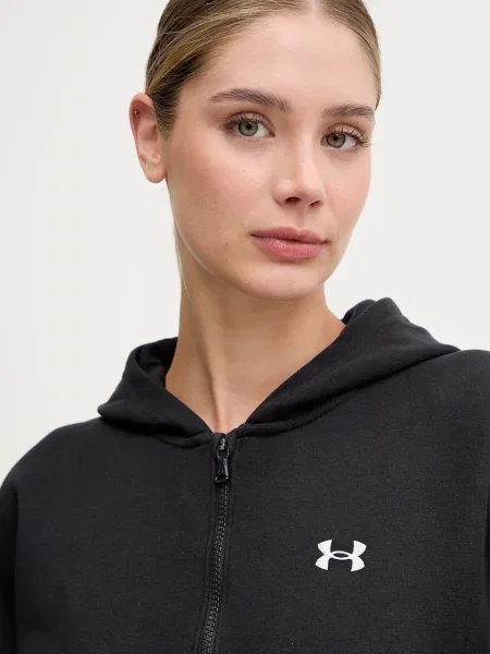 Меланжевый свитер Under Armour с капюшоном черный