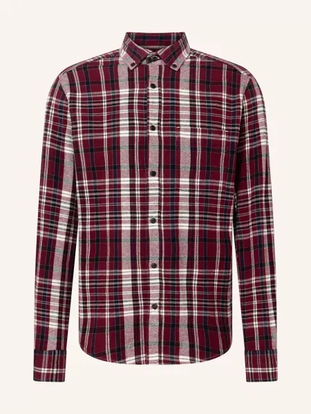 Joop! Jeans Flanelová Košile Hali Regular Fit tmavě červená / tmavě modrá bílá