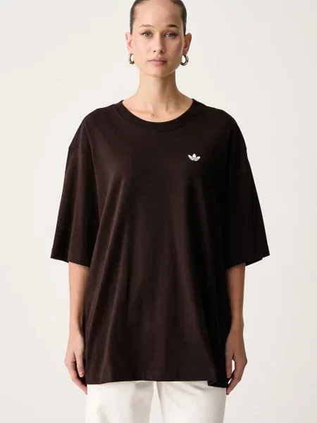 Adidas Originals T-shirt Essentials Boyfriend brązowa