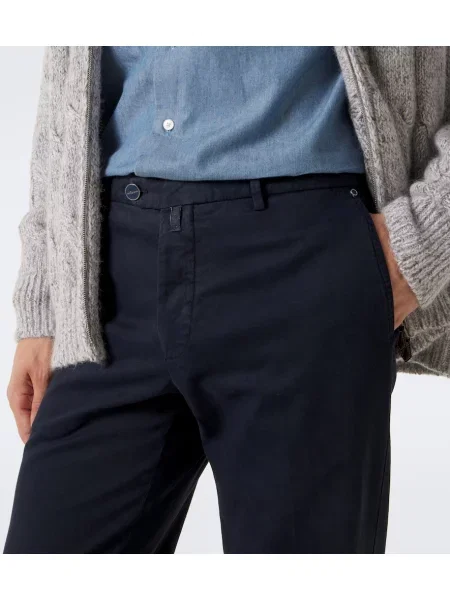 Pantaloni chino Kiton din cașmir albastru