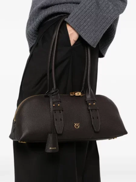 Geantă shopper Pinko din piele maro