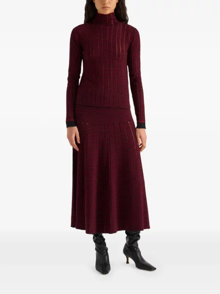 Fustă midi Proenza Schouler White Label cu dungi alb