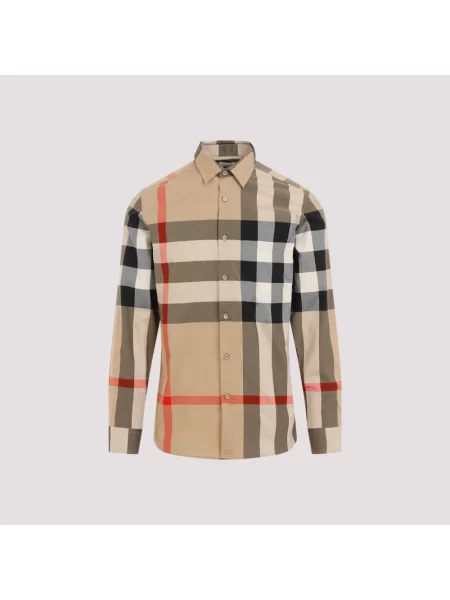 Koszula Burberry w kratę beżowa
