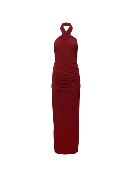 Rochie Carolina Herrera cu gât halter roșu