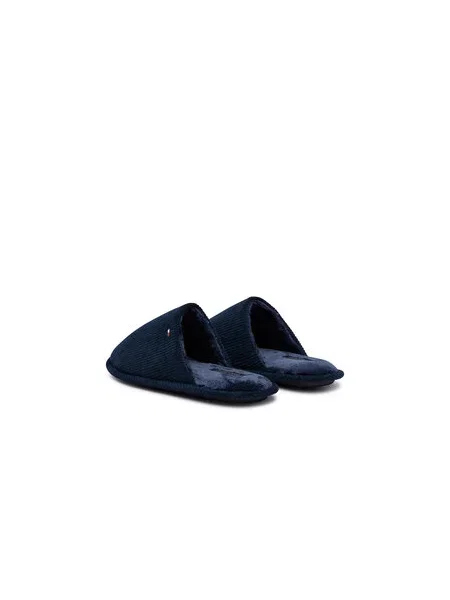 Copati Tommy Hilfiger Corduroy House Shoes Mornarsko modra