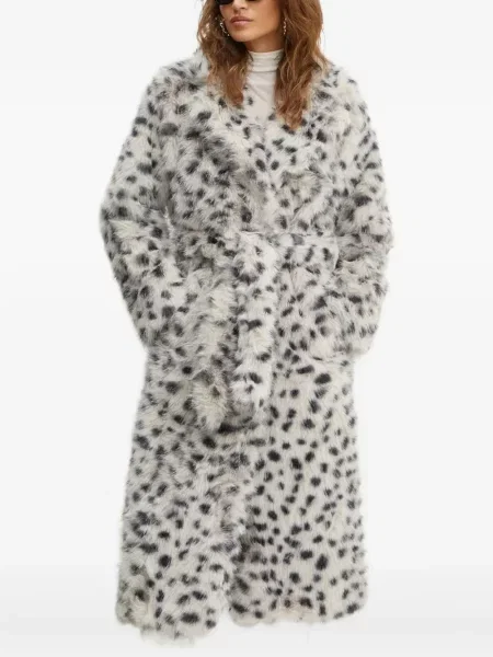 Palton Bardot cu imagine cu model leopard gri