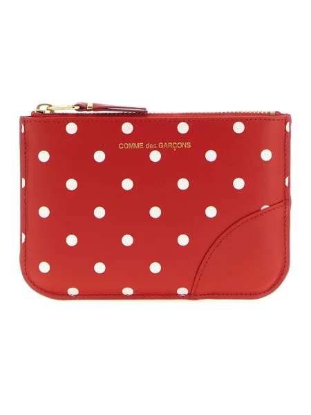 Torebka Comme Des Garcons skórzana w grochy czerwona