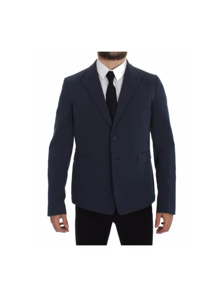 Garnitur Dolce And Gabbana elegancki dwurzędowy niebieski