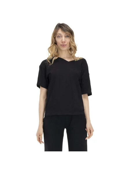 Tricou Leone 1947 cu decolteu în V negru