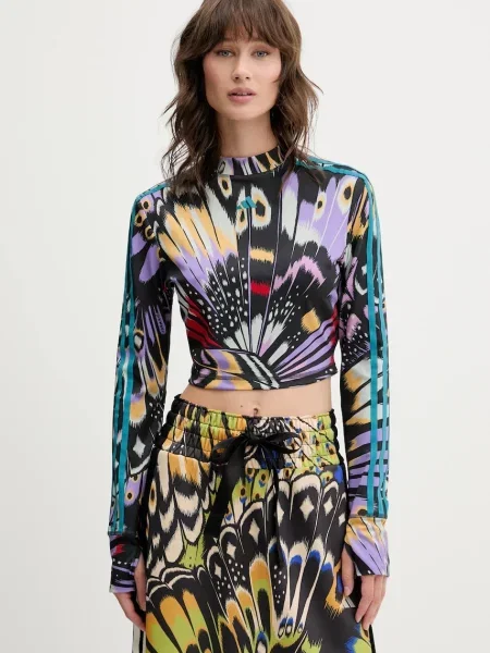 Bluzka krótka z długim rękawem i nadrukiem z logo model ‘FARM’ czarna