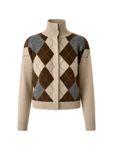 Cardigan Max Mara tricotate cu model argyle