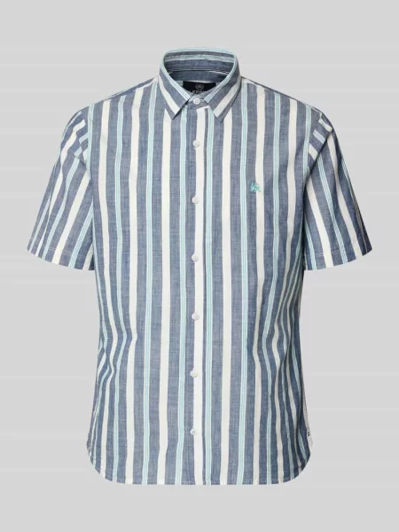 Koszula casualowa o kroju slim fit z wyhaftowanym logo Lerros granatowa