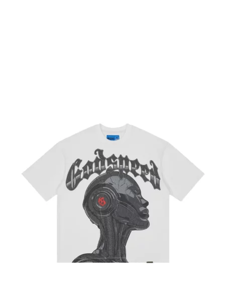 Tricou Godspeed cu imagine alb