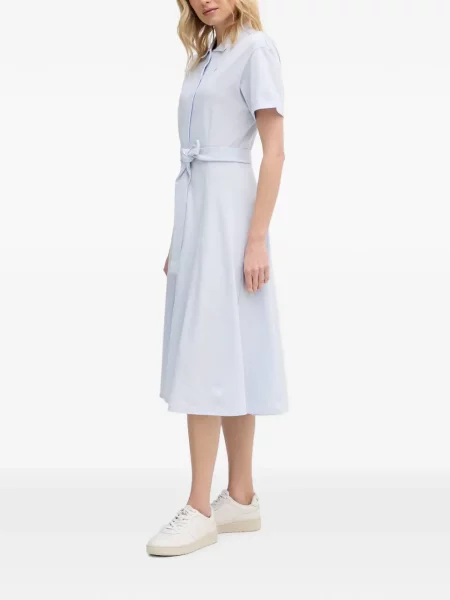 Cu centură rochie midi Lacoste albastru