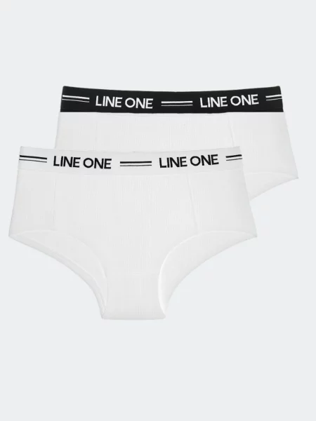 Line One Αθλητικό σλιπ Line One Damen Minishorts aus Bio-Baumwolle' λευκό