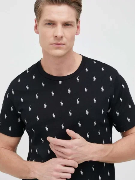Polo Ralph Lauren t-shirt piżamowy wzorzysta czarny