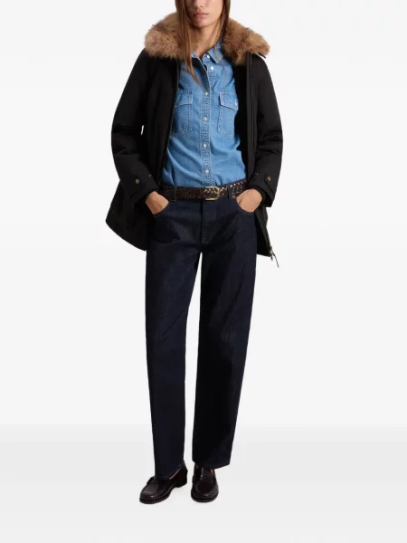 Gulerat geacă Woolrich cu blană negru