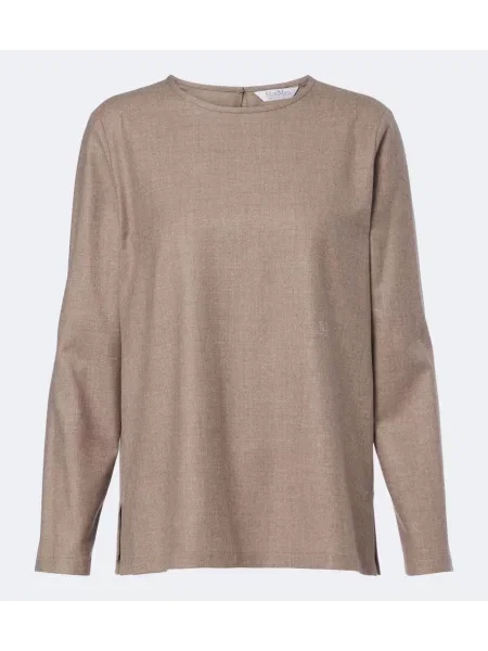 Top Max Mara din cașmir maro