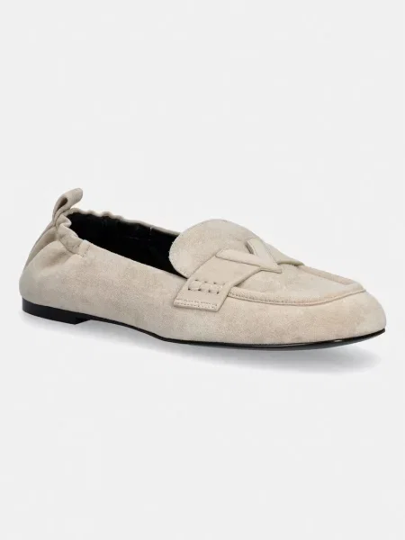 Valentino Mocasini | piele întoarsă bej