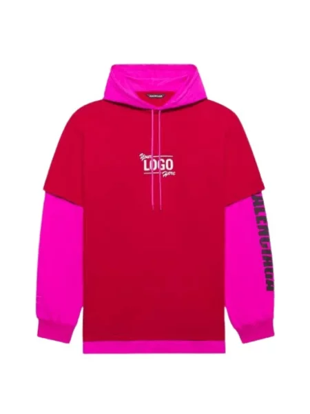 Lniana bluza z kapturem Balenciaga z kapturem czerwona