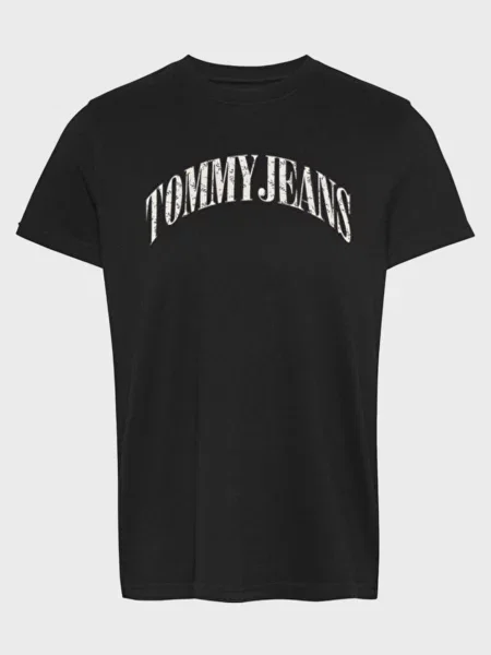 Футболка Tommy Jeans в квіточку чорна