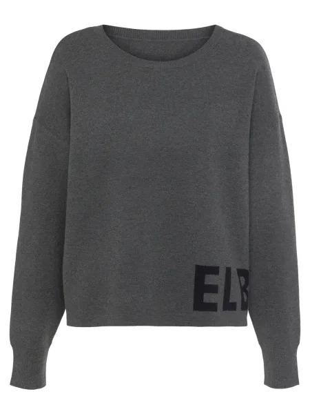 Elbsand Sveter sivá melírovaná čierna