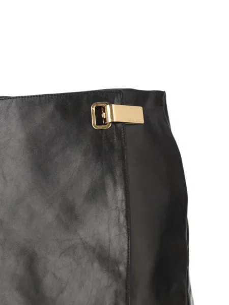 Fustă din piele Balenciaga negru