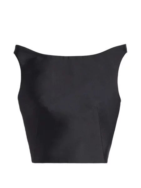 Top Jil Sander de mătase negru