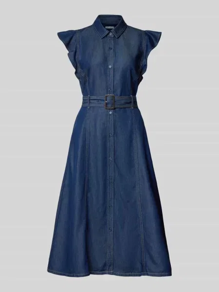 Tommy Hilfiger Sukienka W Stylu Koszuli Z Efektem Jeansowym blau granatowa