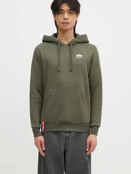 ALPHA INDUSTRIES Svetr olivová / červená bílá
