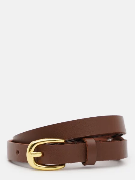 Кожаный ремень Borsa Leather с ремешками коричневый
