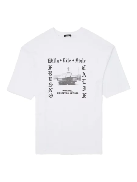 Tricou Willy Chavarria cu imagine alb