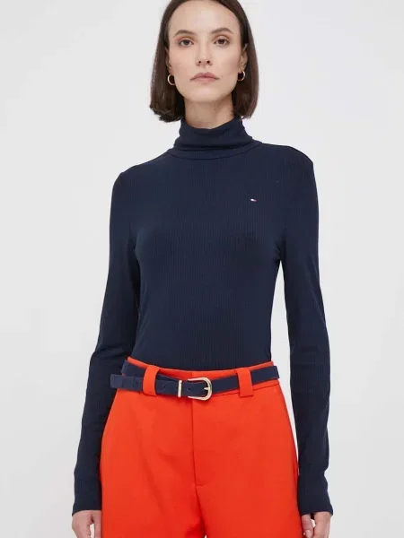 Majica z dolgimi rokavi Tommy Hilfiger modra