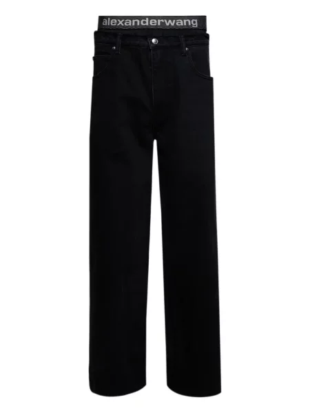 Traperice širokih nogavica Alexander Wang crna