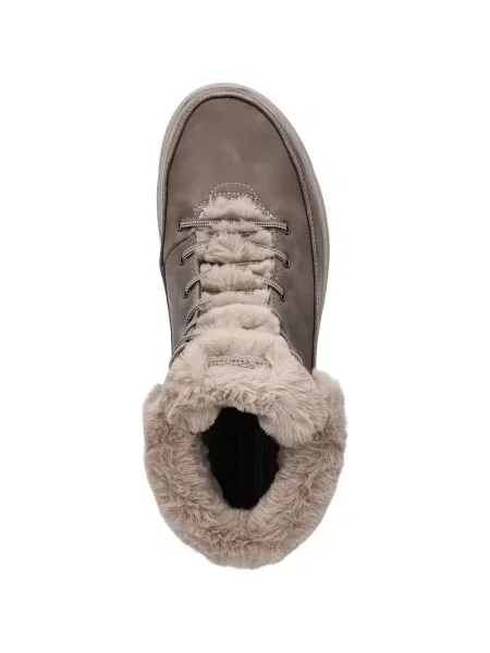 Кожена тапицерия боти Skechers с козина сиво