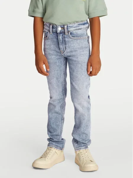 Dětské kalhoty Calvin Klein Jeans modré