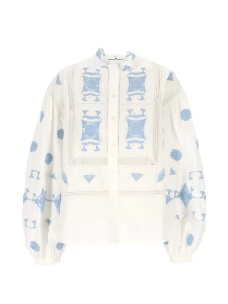 Bluză Ermanno Scervino cu broderie din dantelă alb