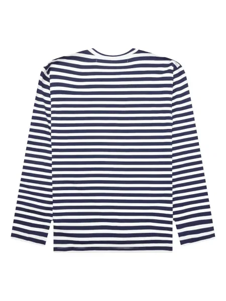 Tricou Comme Des Garcons Play cu dungi lung albastru