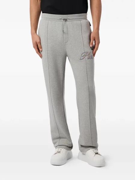 Pantaloni Philipp Plein cu autograf gri
