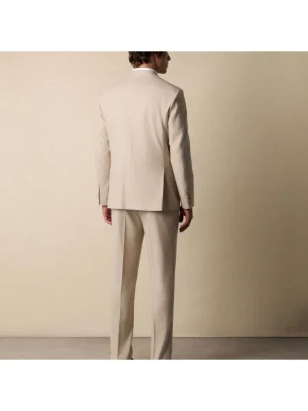 Garnitur Brooks Brothers wełniany beżowy