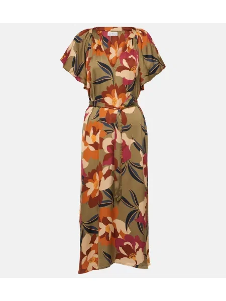 Saténové midi šaty Velvet s potlačou po kolená