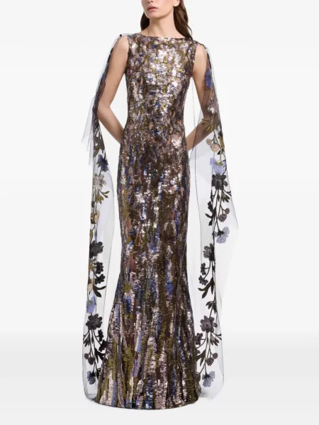 Rochie maxi Elie Saab cu paiete gri