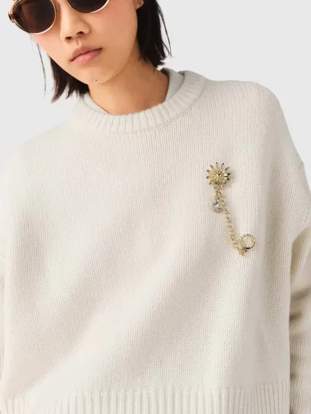 Вовняний светр Maje білий