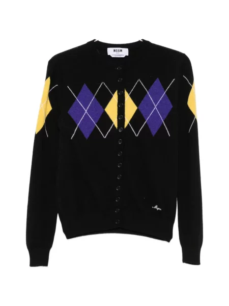 Cardigan Msgm cu model argyle negru