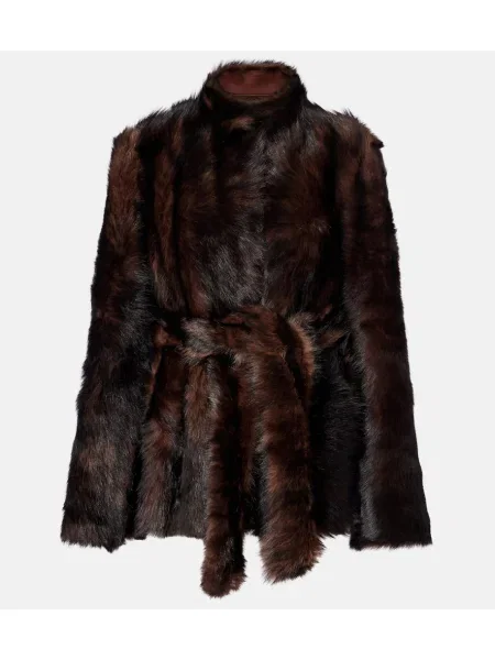 Płaszcz Nour Hammour kopertowy brązowy