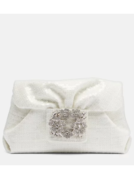 Geantă plic Roger Vivier alb